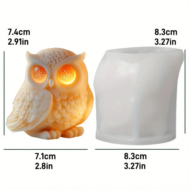 Cute Owl Candle Silicone Mold New Animal Owl Resin Silicone Mold Owl Concrete Mould Gypsum Mold Owls Cake molds Christmas gift