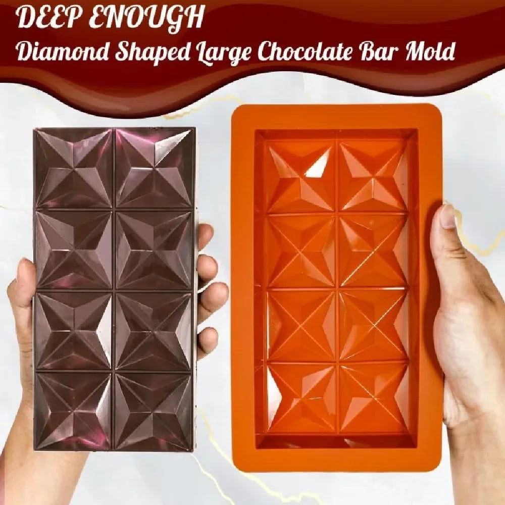 Chocolate Bar Mold - Non-Stick Chocolate Molds, Food Grade Silicone Deep Chocolate Bar Mold for Dubai Chocolate Bar Pistachio