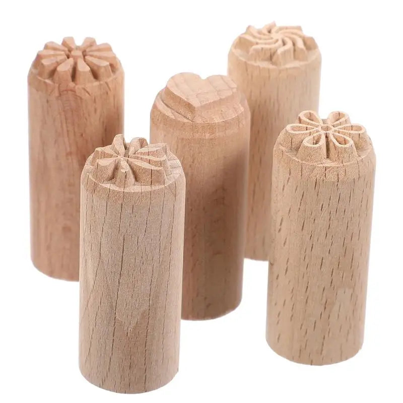 5pcs Stamps Clay Wood Pottery Concretestamped Tools Mold Set Cake Moon Wooden Decorative Patio Ideas Blockmaking Burning Stamp