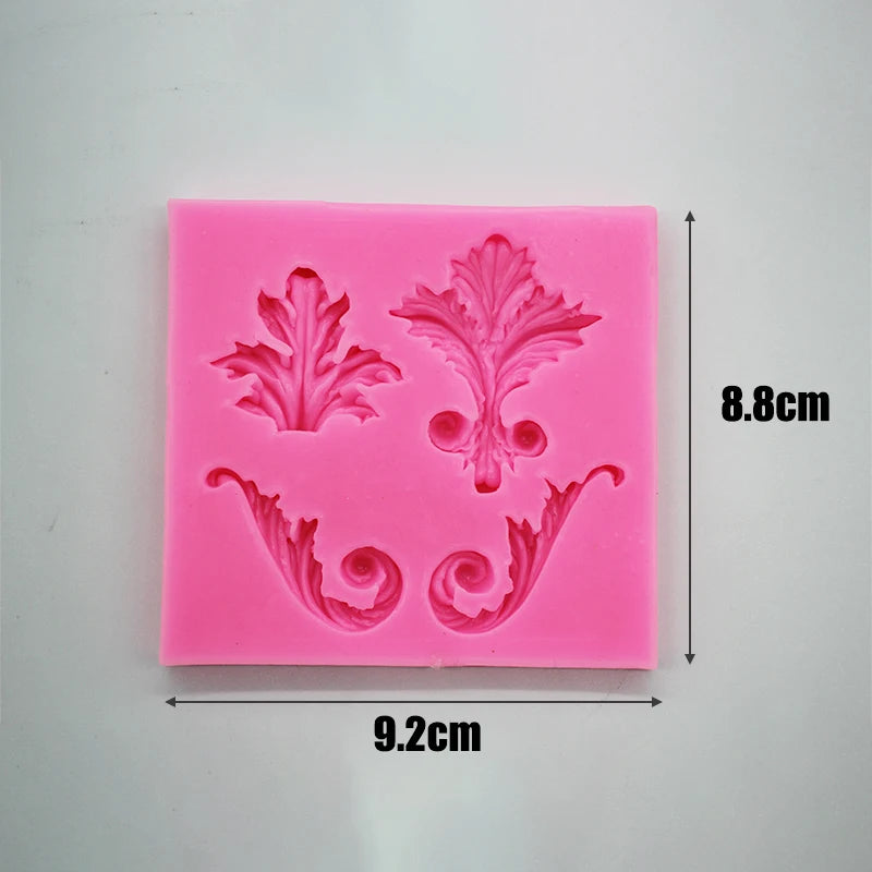 Baroque Fondant Mold Lace Scroll Embossed key Silicone Mold for Cake Border Decoration Jewelry Polymer Clay Candy Chocolate