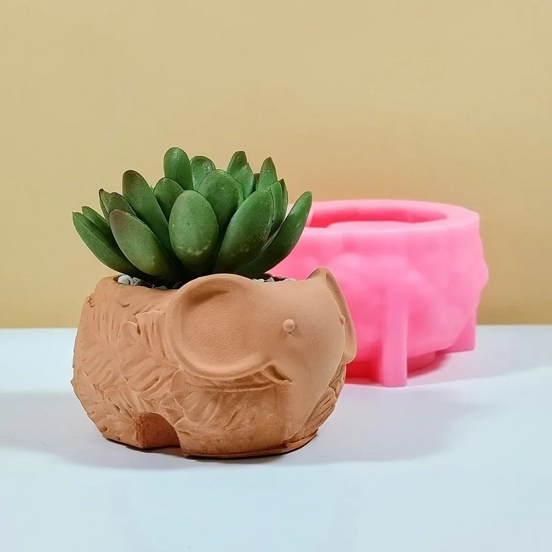 3D Animal Slippers Succulent Plant Flower Pot Resin Silicone Mold Hole Shoes Sandals Storage Box Pen Holder Concrete Gypsum Mold