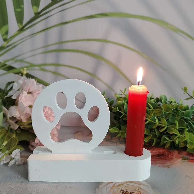 DIY Dog Claw Candle Plug-in Silicone Mold Candlestick Base Gypsum Pendant Epoxy Resin Mold Home Handicraft Decoration Storage