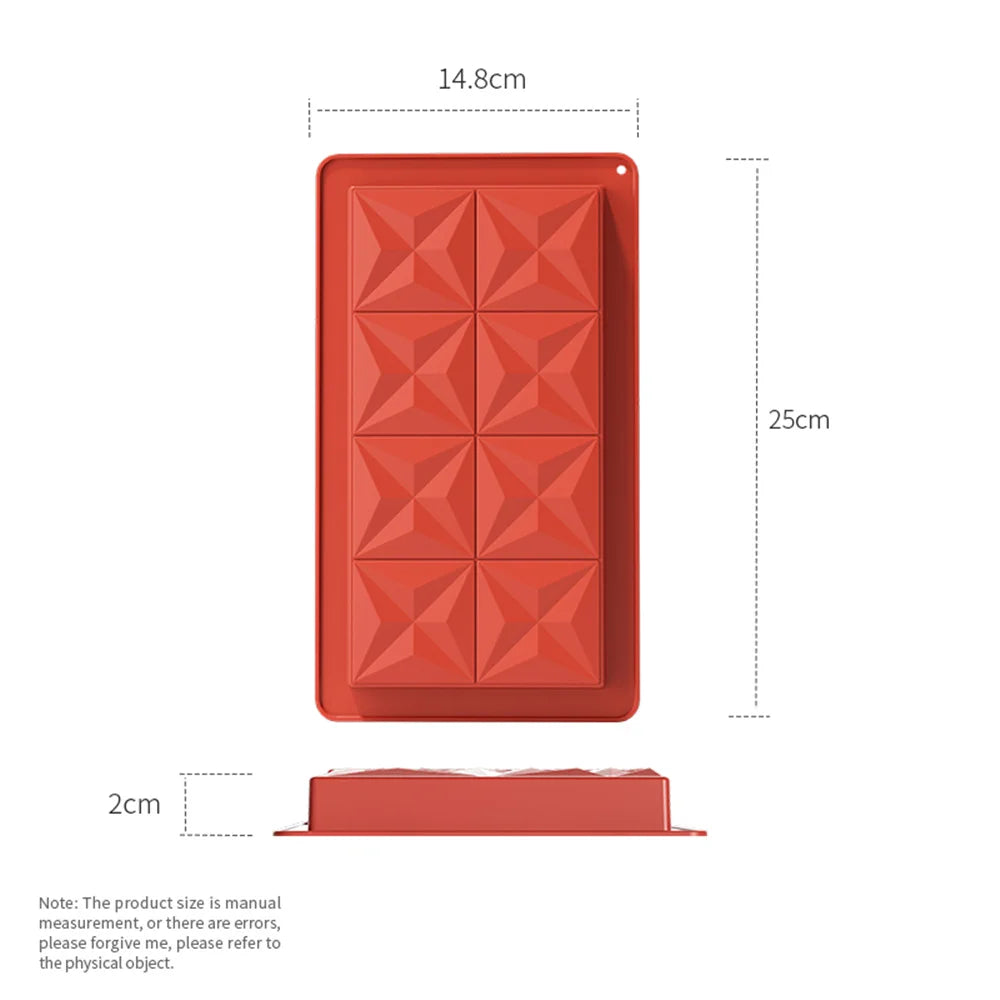 Chocolate Bar Mold - Non-Stick Chocolate Molds, Food Grade Silicone Deep Chocolate Bar Mold for Dubai Chocolate Bar Pistachio