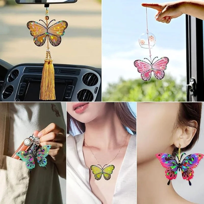 DIY Holographic Laser Butterfly Pendant Silicone Mold DIY Butterfly Keychain Crystal Epoxy Resin Mold