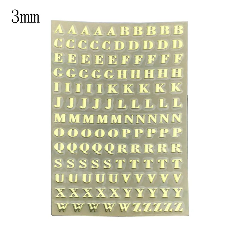 1/3/5/6Pcs 3/4/4.5/9mm Alphabet Letters Numbers Chunky Glitter Epoxy Resin Decorative Stickers