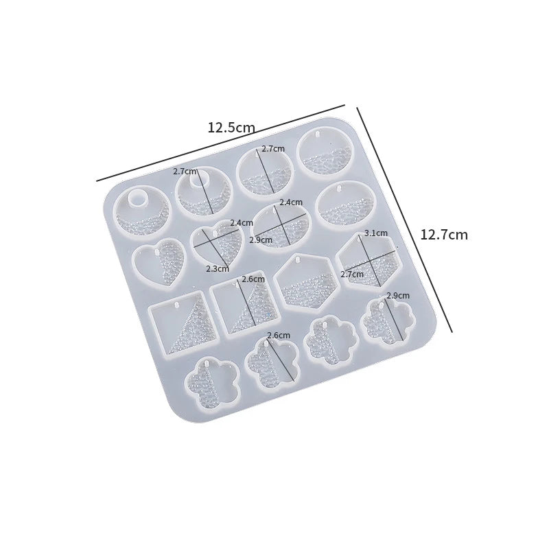 Earring Pendant Epoxy Resin Mold DIY Keychain Silicone Mold Jewelry Making Molds Heart Leaves Moon Charms Pendant Making Craft