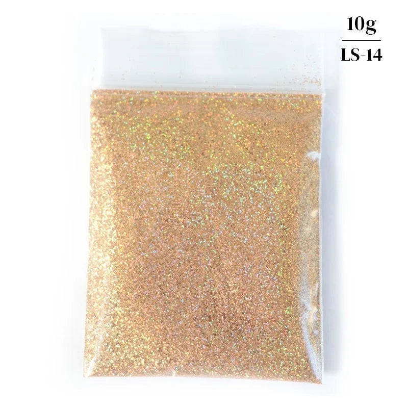 10g Holographic Glitter For Epoxy Resin Filling Laser Gold Silver Fine Powder Loose Sequins Silicone Mold Tumbler Art DIY Crafts