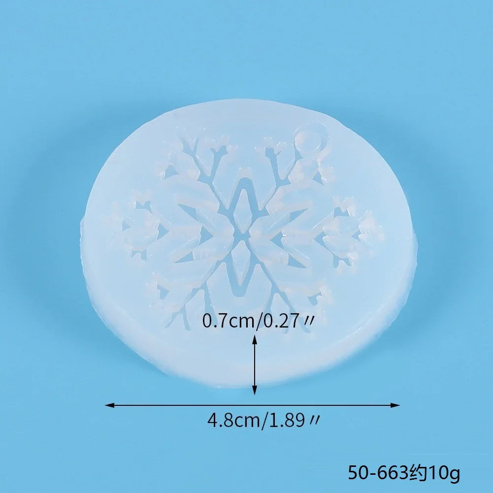 Christmas Hollow Snowflake Ornament Silicone Mold Soft Clear Mould Resin Craft Winter Embellishment DIY Pendants Jewelry Making