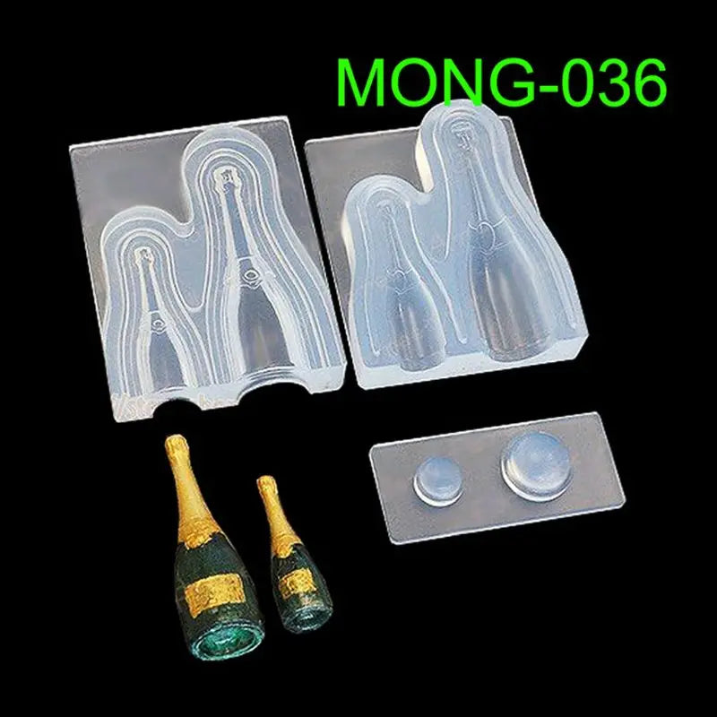 1 Set Mini Milk Bottle Goblet Cup Silicone Mold Epoxy Resin Molds Jewelry Tools Y08E