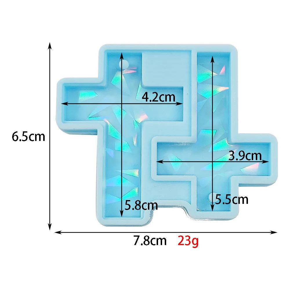 DIY Crystal Epoxy Resin Mold Holographic Laser Cross Earring Silicone Mold