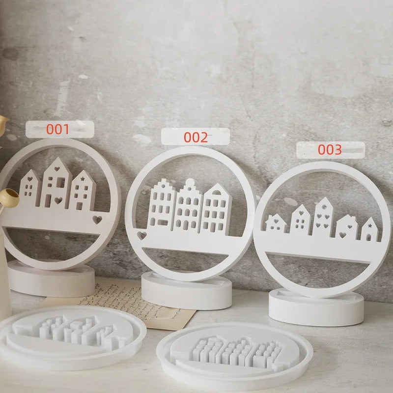 Circle House Castle Large Hanging Silicone Mold DIY Plaster Hut Ornament Resin Mold Home Decoration