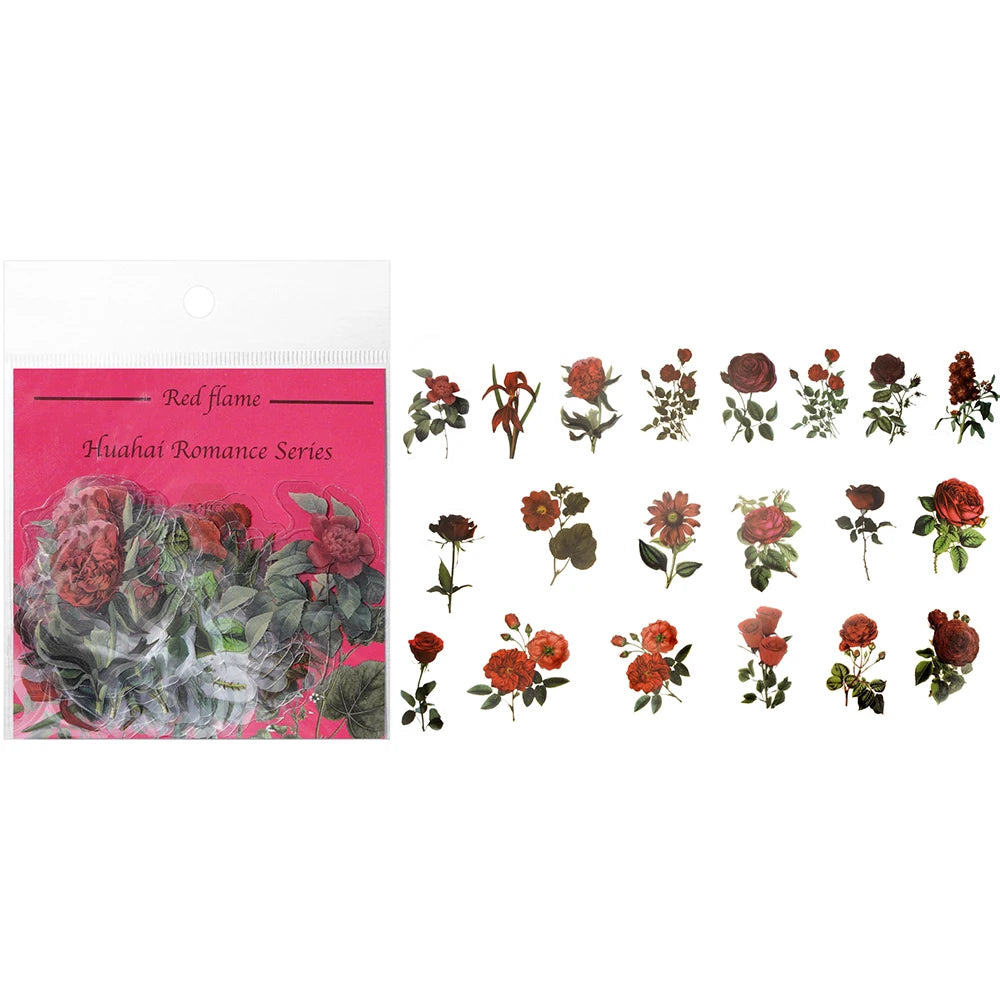 40Pcs/Bag Plant Nature Flower Decorative PVC Sticker Epoxy Resin Crafts Fillers Material for DIY Epoxy Resin Molds Book Decor