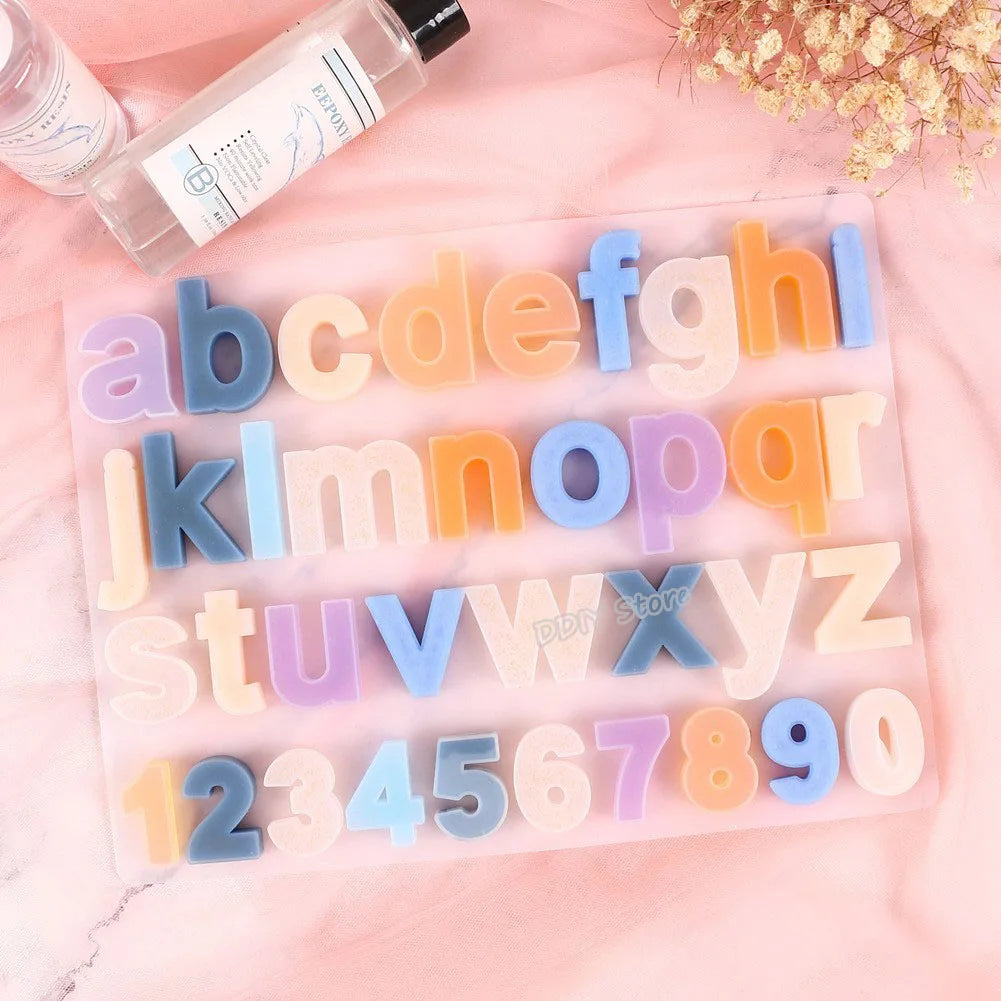 Alphabet Number Mold DIY Large /Small Alphabet Letter Pendant Resin Mold Crystal Epoxy Silicone Mold Keychain Multipurpose Mould