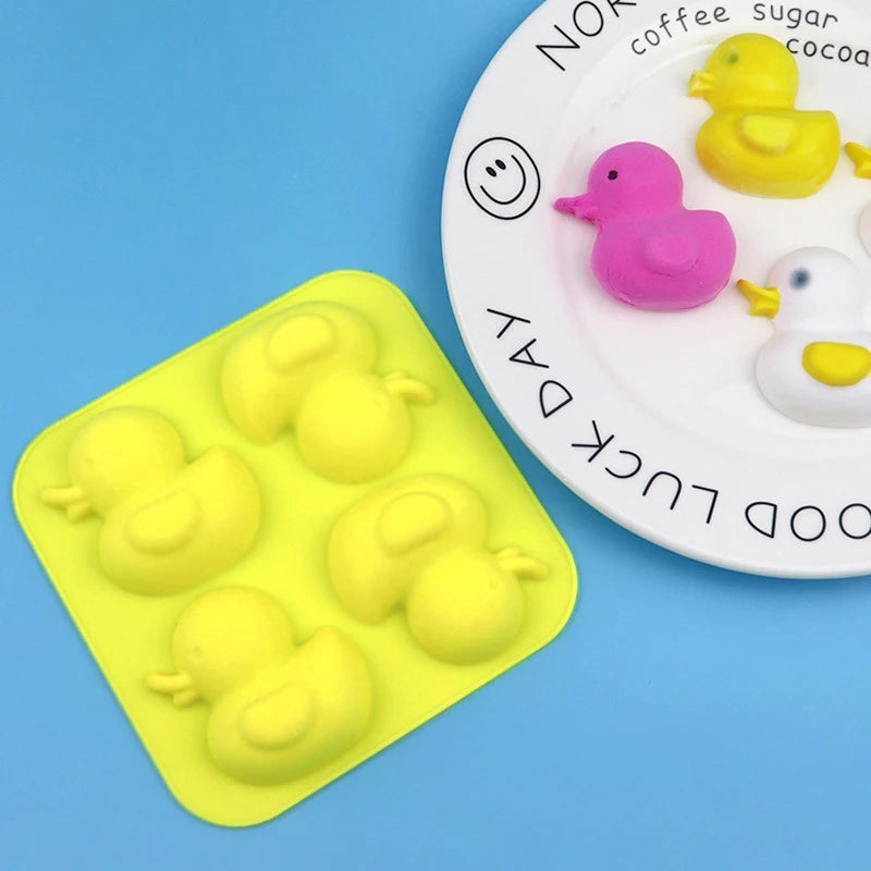 Duck Silicone Form For Soap 3D Cartoon Animal Dessert Baking Mold Jelly Crayon Candle Mould Moule Savon Making Supplies Moldes