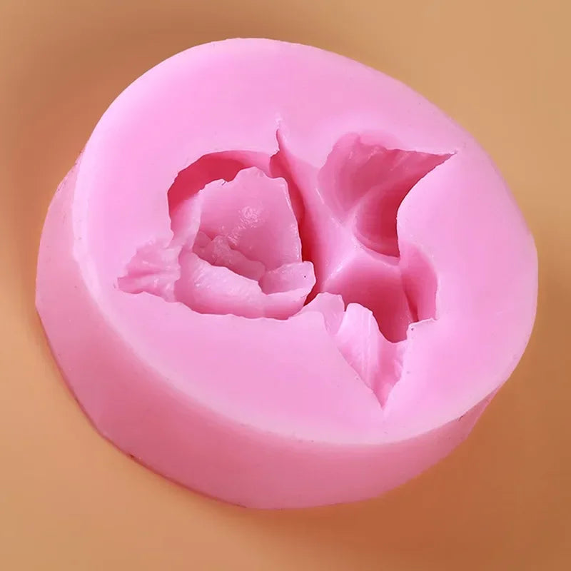 1Pc 3D Rose Flower Bloom Silicone Fondant Soap Cake Mold Cupcake Jelly Candy Chocolate Decoration Baking Tool Moulds