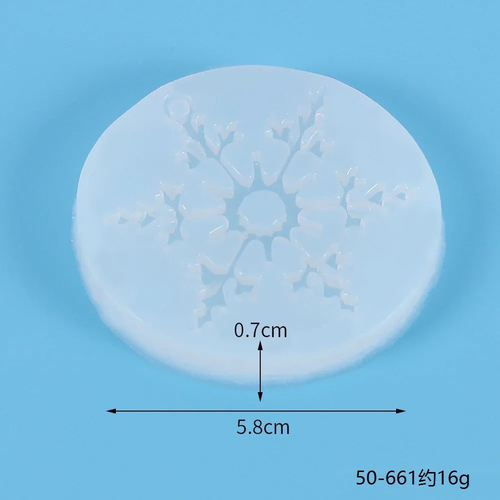 Christmas Hollow Snowflake Ornament Silicone Mold Soft Clear Mould Resin Craft Winter Embellishment DIY Pendants Jewelry Making