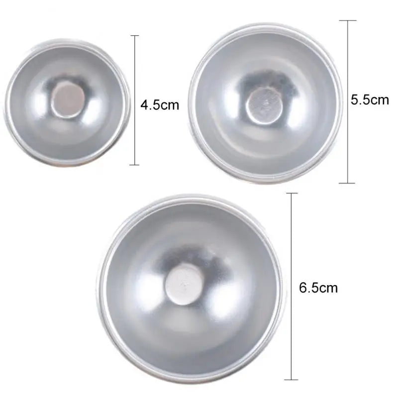 6pcs /set DIY Semicircle Sphere Bath Bomb Molds Aluminum Alloy Ball Sphere Bath Bomb Mold Cake Baking Pastry Mould