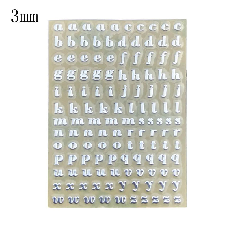 1/3/5/6Pcs 3/4/4.5/9mm Alphabet Letters Numbers Chunky Glitter Epoxy Resin Decorative Stickers