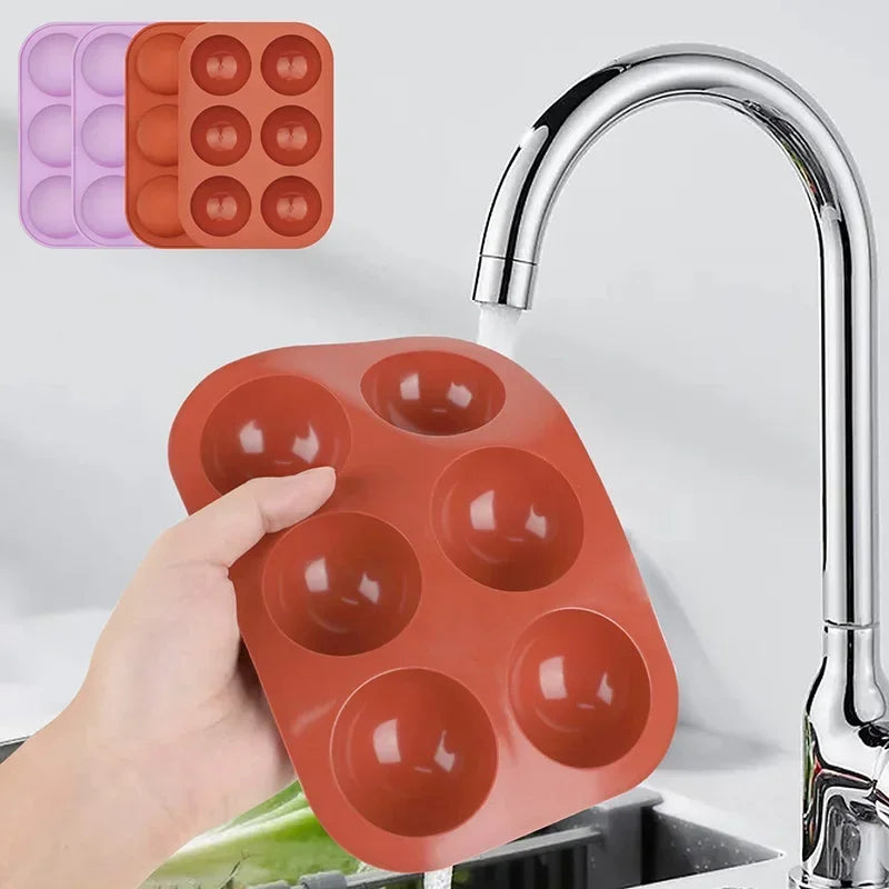 1PC Hemisphere Mousse Baking Mold Chocolate Ice Cream Pudding Rice Dumpling Cake Mold Non-Stick Round Cookie Molds