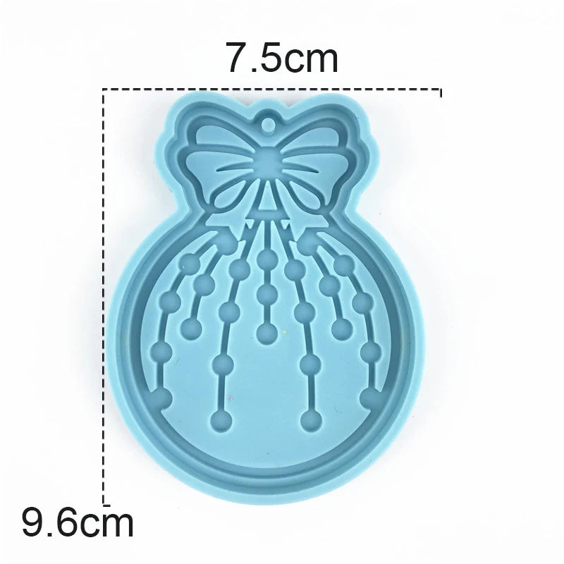 Christmas Round Shaped Pandents Silicone Mold DIY Handmade Plaster UV Epoxy Resin Keychain Molds Christmas Tree Decor Supplies