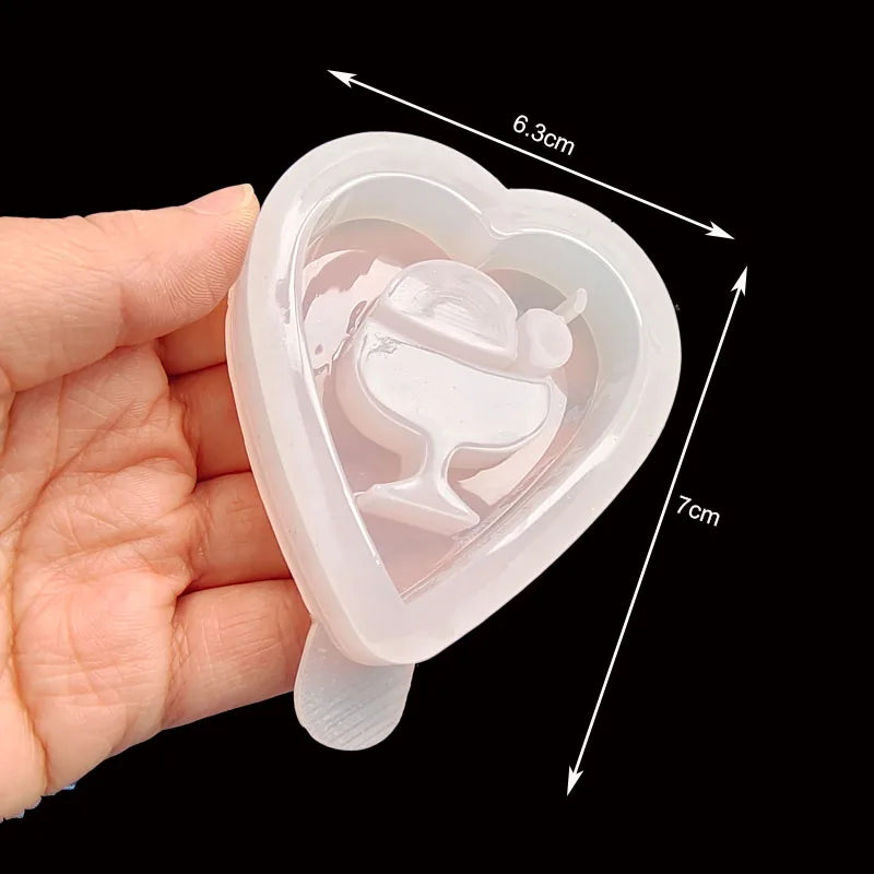 DIY Drink Cup Ice Cream Dessert Shaped Silicone Epoxy Resin Mold Jewelry Mold Jewelry Accessories for Keychain