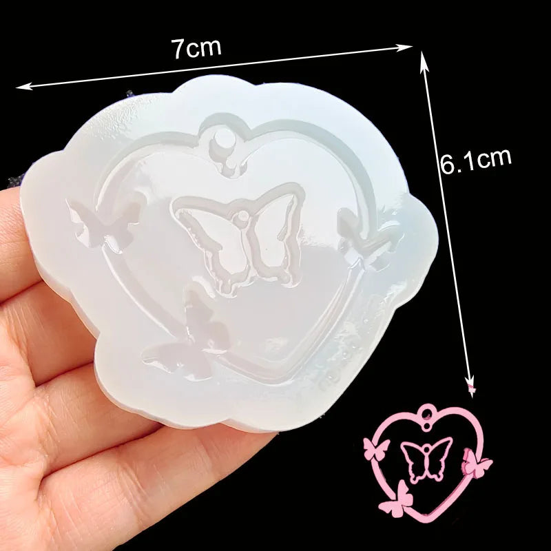 DIY Epoxy Resin Mold Heart Series Quicksand Silicone Mold Shaker Mold Jewelry Tool