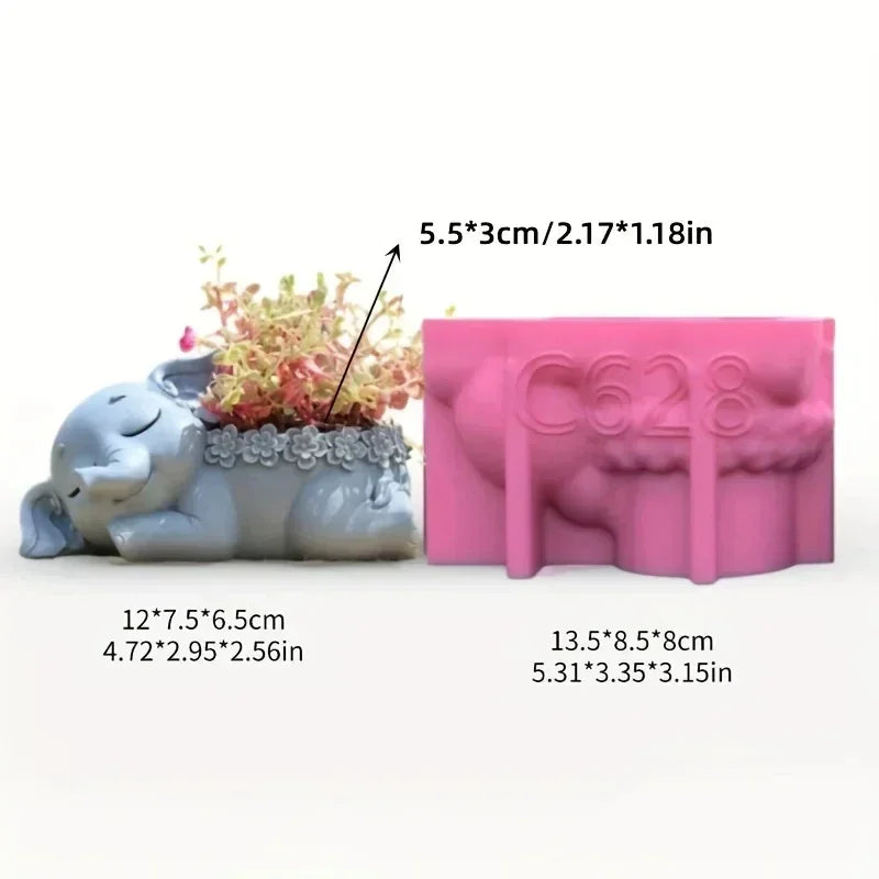 3D Animal Slippers Succulent Plant Flower Pot Resin Silicone Mold Hole Shoes Sandals Storage Box Pen Holder Concrete Gypsum Mold