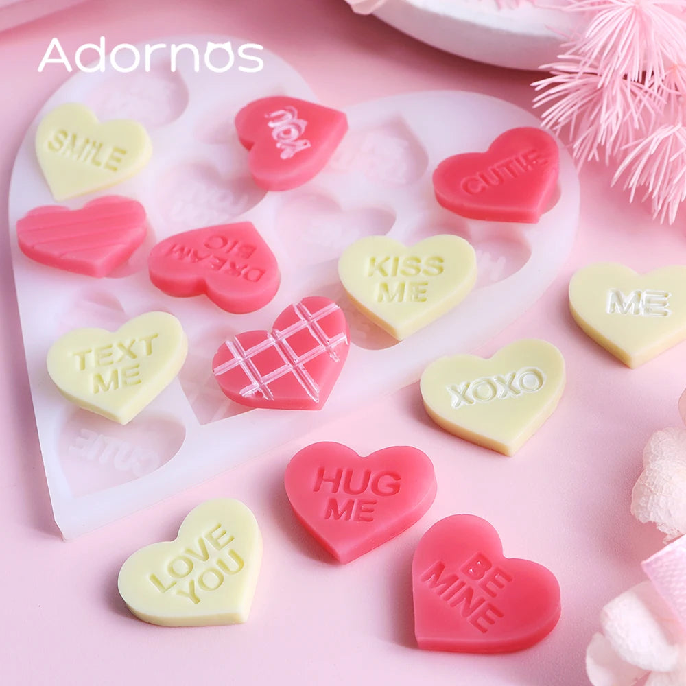 1pc Love Heart Letter Silicone Resin Molds For Earring Necklace Bracelet Keychain DIY Couple Valentine's Day Gift Casting Molds