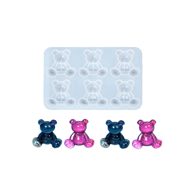 Crystal Bear Resin Silicone Molds Small Bears Charm Epoxy Mould For Earring Pendant Brooch Keychain Jewelry Making Supplies