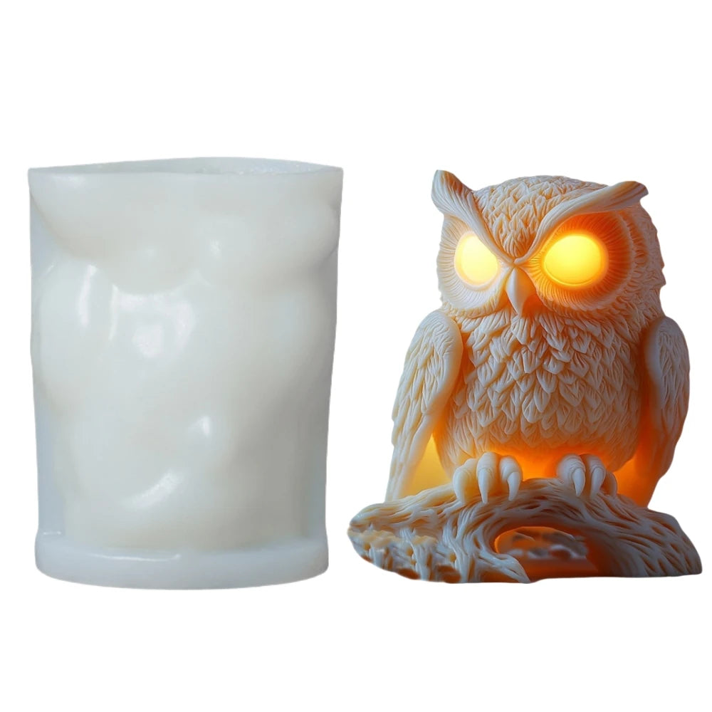 Cute Owl Candle Silicone Mold New Animal Owl Resin Silicone Mold Owl Concrete Mould Gypsum Mold Owls Cake molds Christmas gift