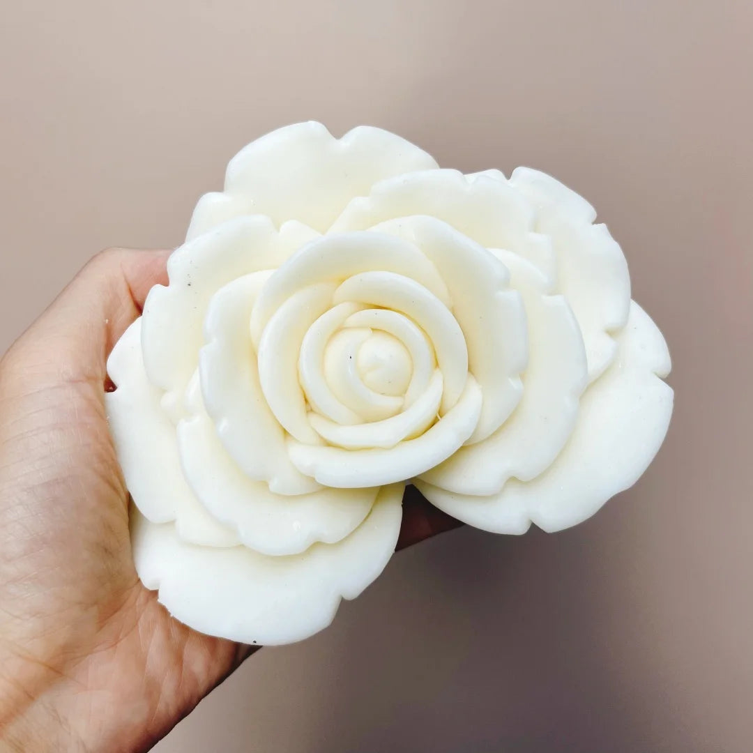 DIY heart shaped rose flower candle silicone mold large Love shaped flower candle mold blooming flower resin mold Christmas