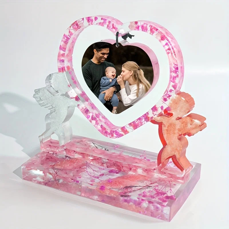 DIY Crystal Epoxy Resin Mold Cupid Love Photo Frame Silicone Mold