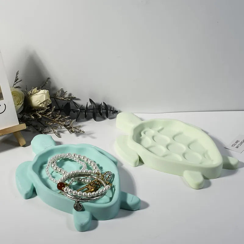 DIY Turtle Plate Silicone Mold Gypsum Jewelry Tray Storage Box Desktop Ornament Epoxy Resin Mold Home Handicrafts Decoration