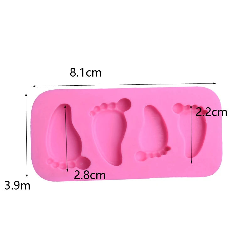 Baby Shower Bapti Pendants Decoration Cute Baby Foot Bottle Shape Epoxy Resin Mold KeyChain Pendant Making Baby Birthday Decor