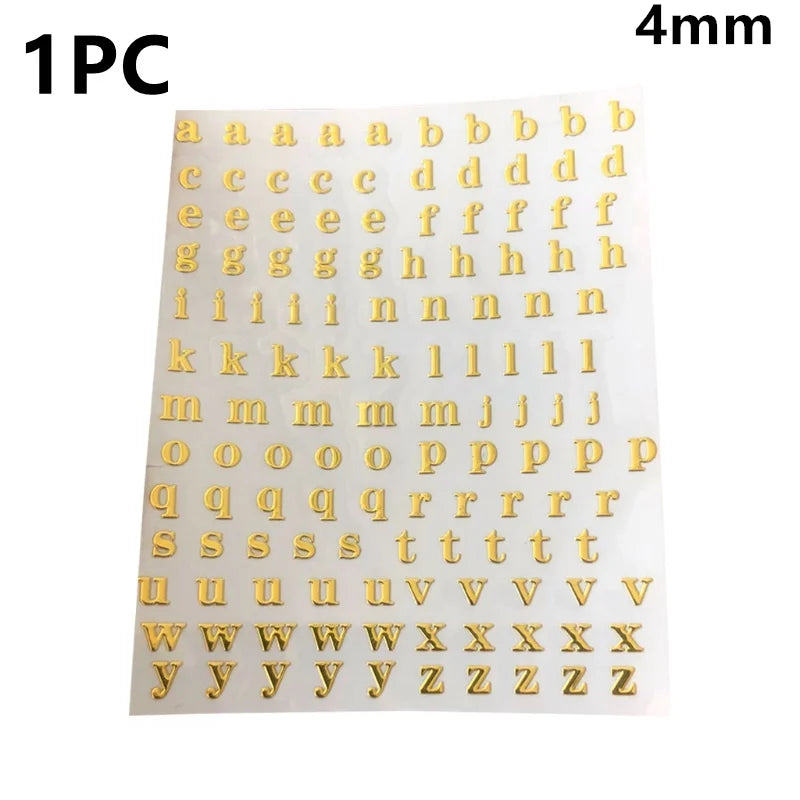 1/3/5/6Pcs 3/4/4.5/9mm Alphabet Letters Numbers Chunky Glitter Epoxy Resin Decorative Stickers