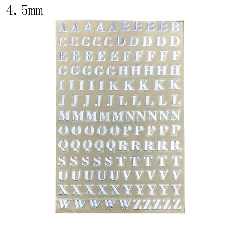 1/3/5/6Pcs 3/4/4.5/9mm Alphabet Letters Numbers Chunky Glitter Epoxy Resin Decorative Stickers