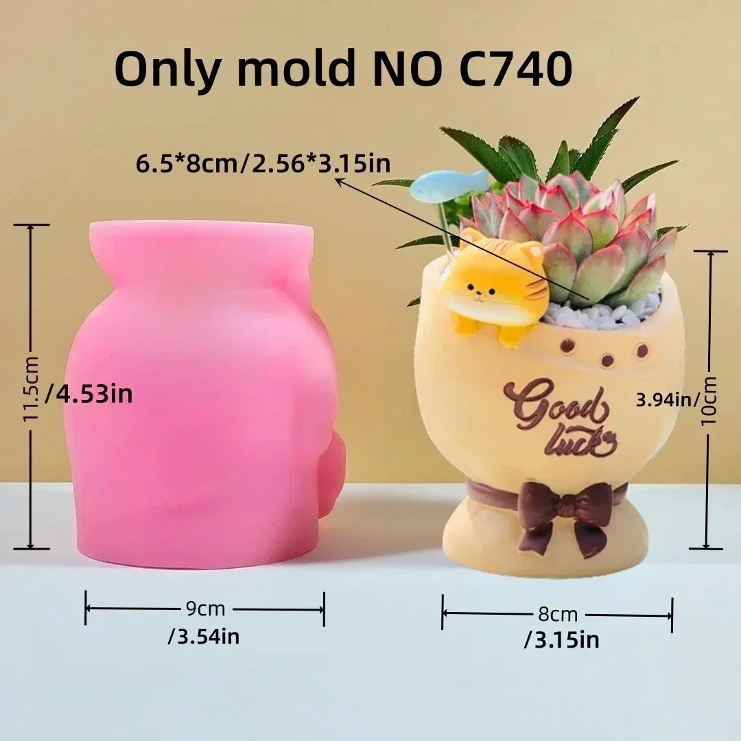 3D Animal Slippers Succulent Plant Flower Pot Resin Silicone Mold Hole Shoes Sandals Storage Box Pen Holder Concrete Gypsum Mold