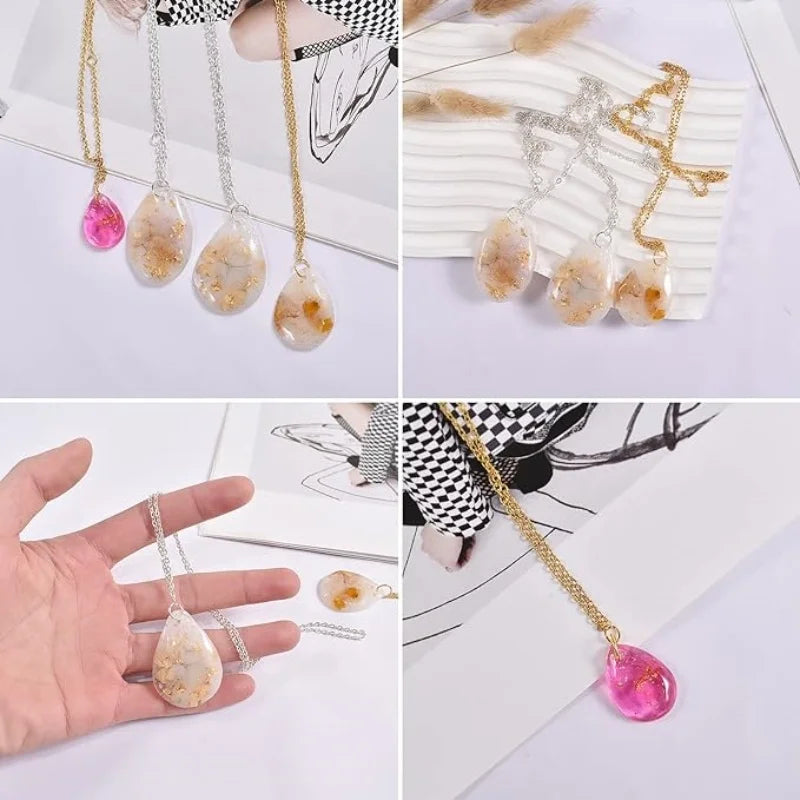 DIY Crystal Drop Resin Cut Oval Water Droplet Pendant Silicone Mold Earrings Pendant Keychain