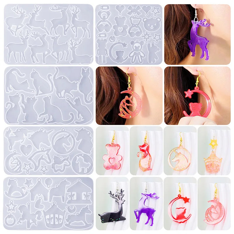 DIY Resin Pendant Mold Unicorn Ornament Pendant Mold Epoxy Resin Casting Mold for DIY Crafts Necklace Keychain Making