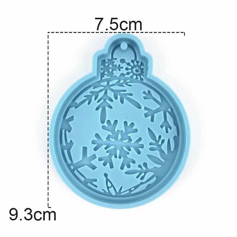 Christmas Round Shaped Pandents Silicone Mold DIY Handmade Plaster UV Epoxy Resin Keychain Molds Christmas Tree Decor Supplies