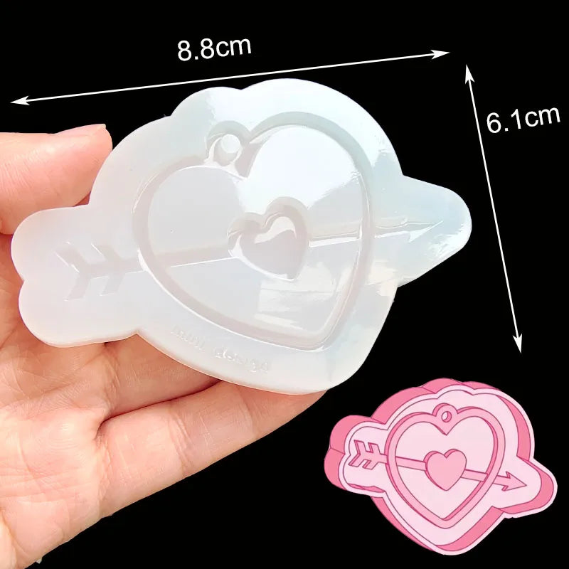 DIY Epoxy Resin Mold Heart Series Quicksand Silicone Mold Shaker Mold Jewelry Tool