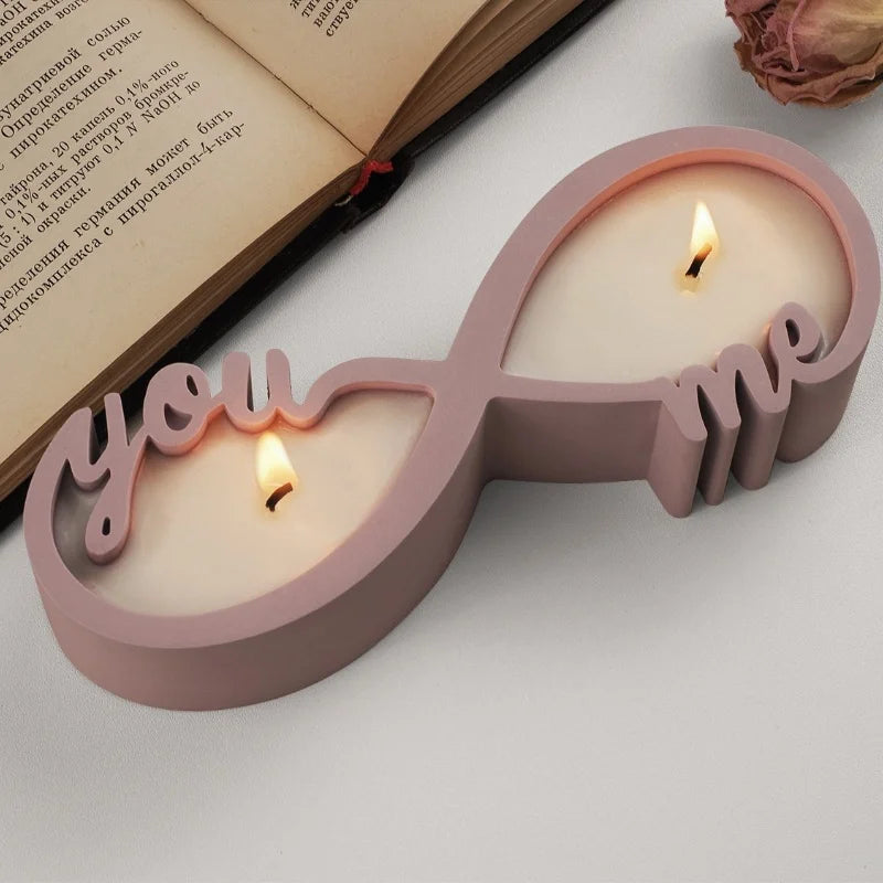 DIY You Me Couple Candle Cup Mirror Silicone Molds Gypsum Aromatherapy Container Jewelry Storage Can Resin Mold Home Handicrafts