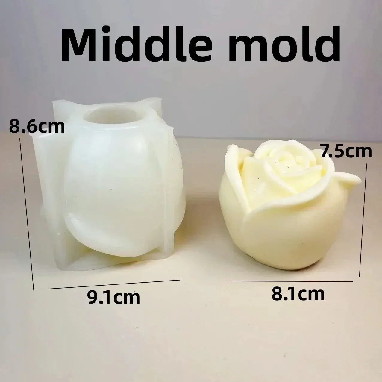 DIY heart shaped rose flower candle silicone mold large Love shaped flower candle mold blooming flower resin mold Christmas