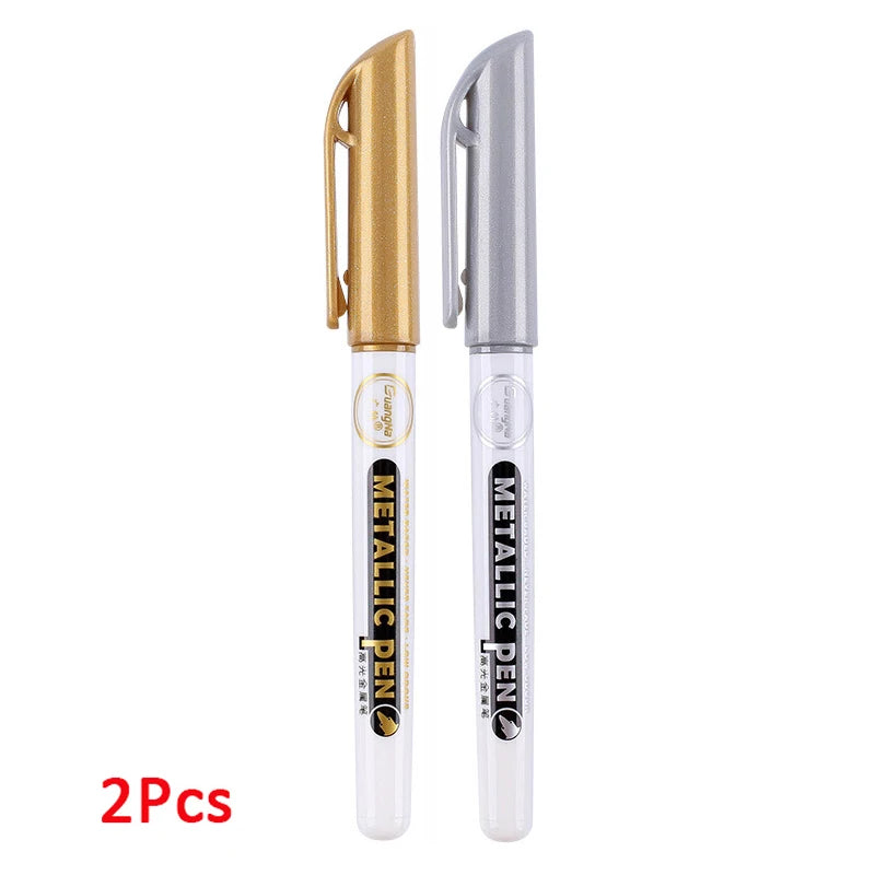 1-4Pcs Metallic Waterproof Permanent Marker Pens for DIY Epoxy Resin Mold Gold Silver Color Drawing Supplies Craft Marker Pen