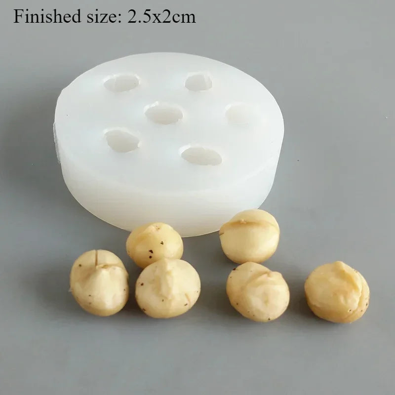 Creative 3D Nut Silicone Mold Walnut Almond Cashew Hazelnut Fondant Cake Chocolate Mold Cake Decoration Accessories Baking Tool