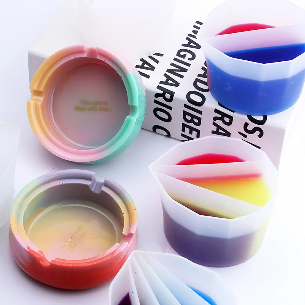 DIY Acrylic Paint Resin Mold Pour Split Cup Silicone Epoxy Mixing Color Pigment Diversion Cup Fluid Art Split Cup Jewelry Making