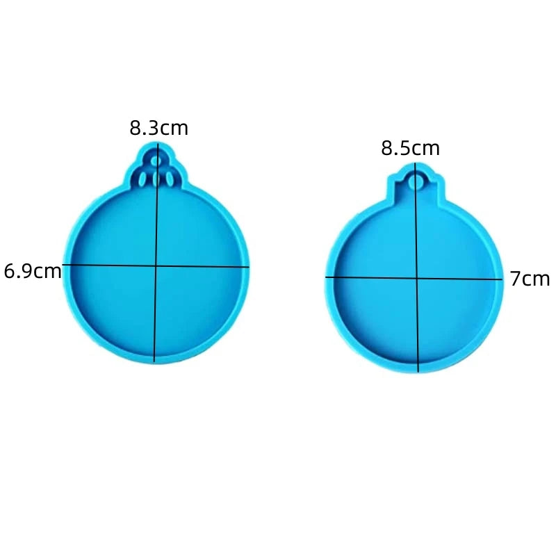 1/4Pcs Christmas Ball Ornament Epoxy Resin Silicone Mold For DIY Keychain Pendant Xmas Tree Pendant Casting Decoration Supplies