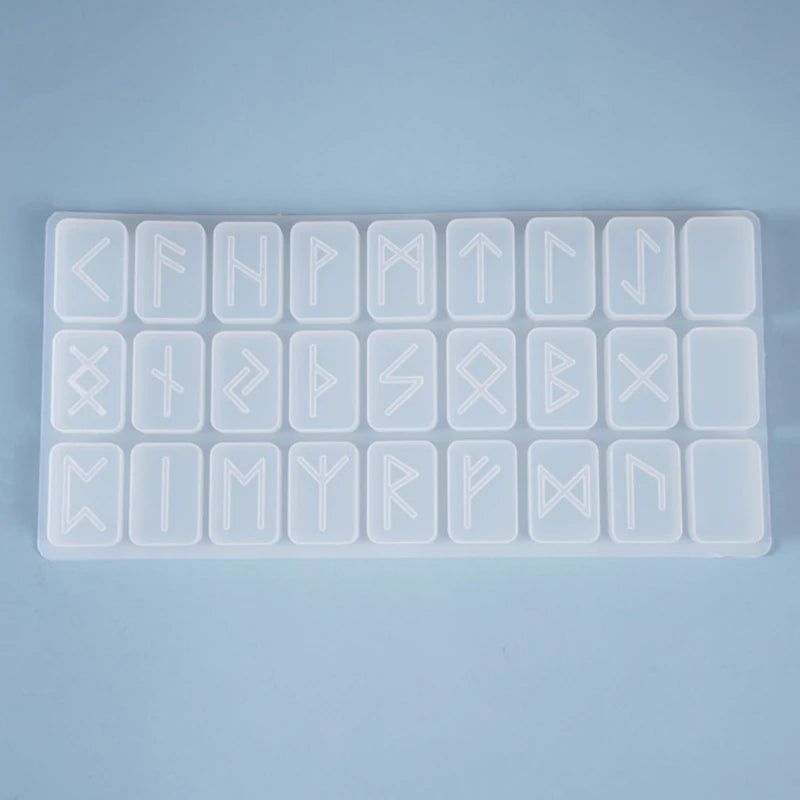 DIY Symbol Rune Silicone Mould Mirror Energy Symbol Runes Letters Mold Handmade Symbol Words Resin Casting Charm Mold