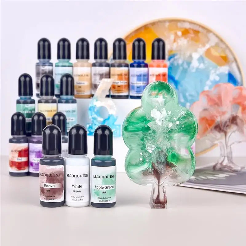 28 Colors 10ml Morandi Resin Pigment Set For DIY Epoxy Resin Mold Liquid Dye Ink Alcohol Colorant Jewelry Making Supplies Tools