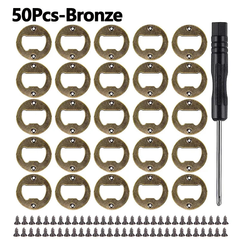 50/25Pcs DIY Bottle Opener Insert Kits,Beer Bottle Opener Insert,Stainless Steel Hardware Parts Accessories for Resin Mold